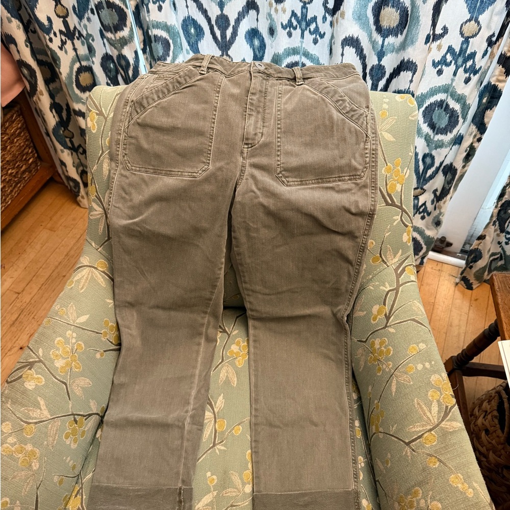 J. Jill High-Rise Straight Leg Denim in Olive